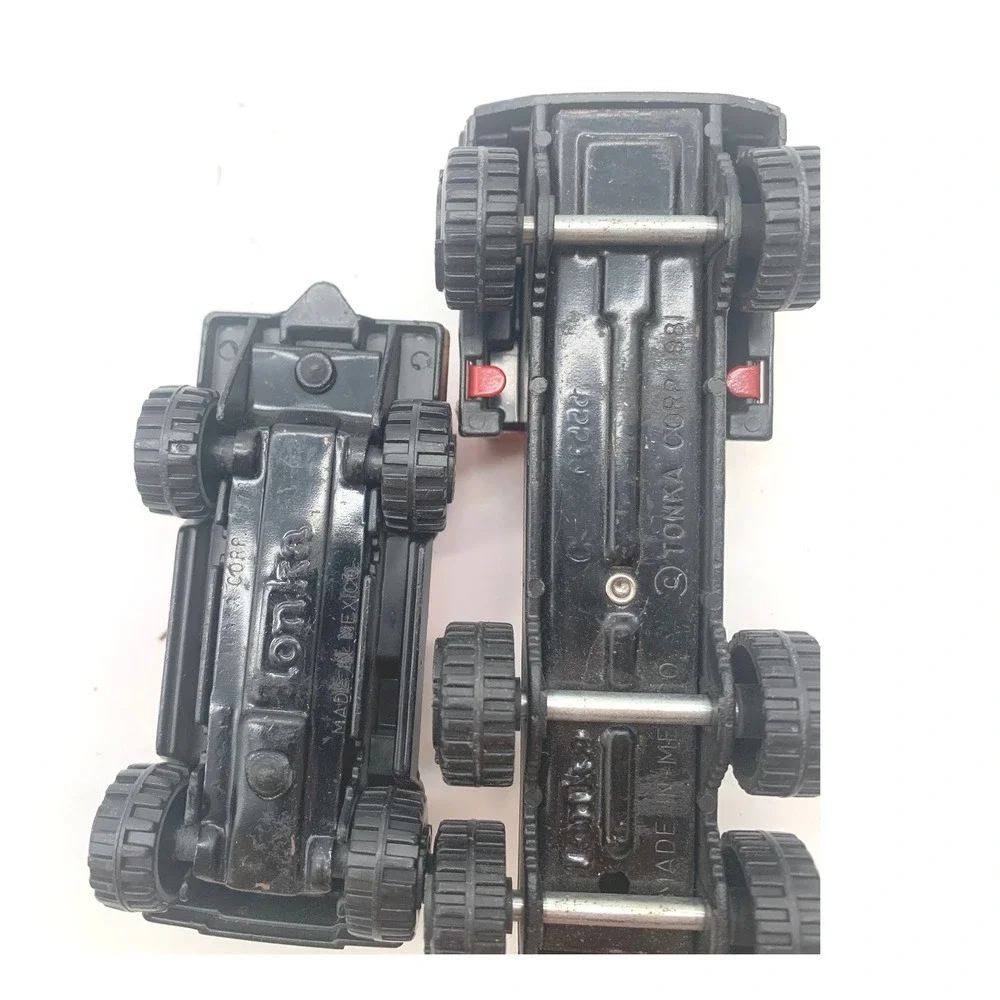 Tonka Diecast Vehicle Lot 4pc Red Black Tan Vintage 1980s Emergency Tow Horse